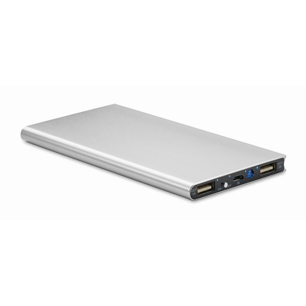 Акумулятор на 8000 mAh POWERFLAT8 MO8839-16, срібло